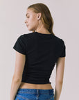 Back view of the Chaser Louis Black Tee showing a clean neckline and smooth fitted back