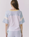 Chaser Palmer Tee in White with Mineral Butter trim featuring a clean back body and relaxed short sleeves