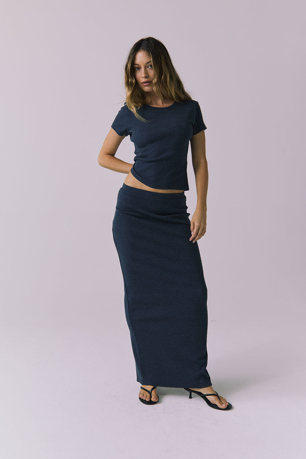 Womens Allure Navy Maxi Skirt chaserbrand