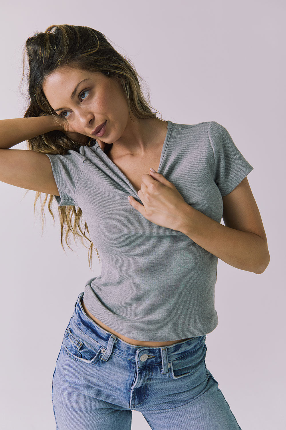 Womens Drew Heather Grey Tee chaserbrand