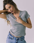 Womens Drew Heather Grey Tee chaserbrand