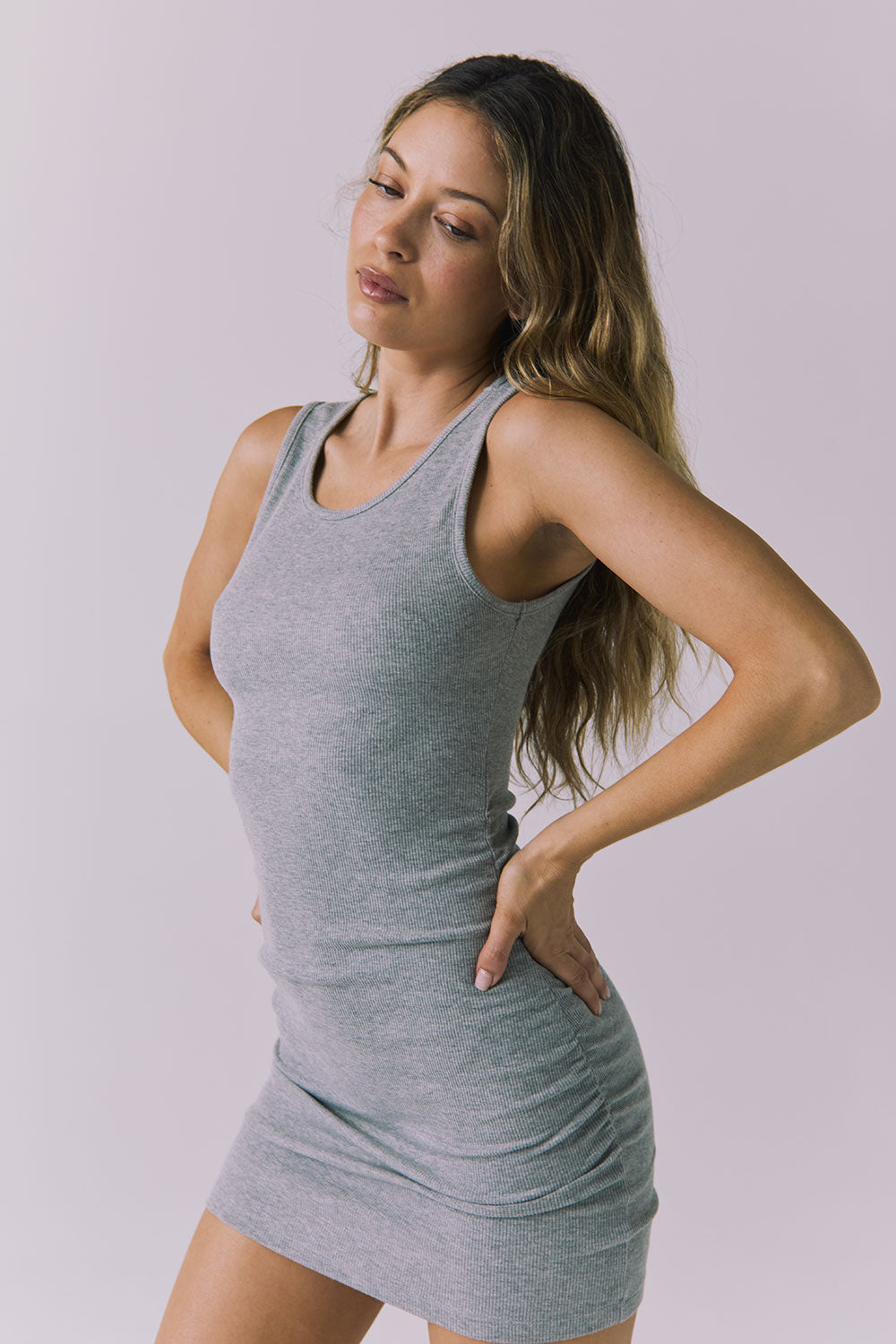 Womens Joanne Heather Grey Mini Dress chaserbrand