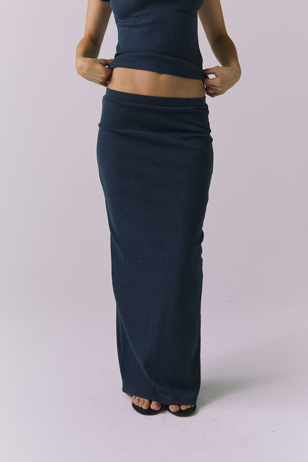 Womens Allure Navy Maxi Skirt chaserbrand