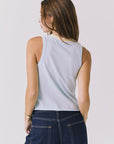 Chaser Monette Tank in Mineral Butter shown back view with smooth finish and slightly boxy fit