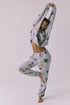 Full body view of the Chaser You’re A Star Zip Up Hoodie in Heather Grey styled with the matching You’re A Star Pants for a coordinated lounge set