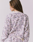 Chaser Vintage Paisley Long Sleeve in Starry White back view showing allover paisley print