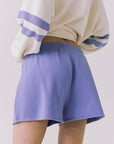 Chaser Malibu Track Soft Blue Shorts with relaxed athletic fit and elastic waist shown from back