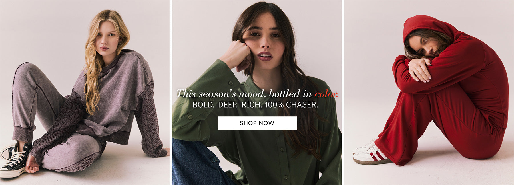 Chaser’s Fall Color Spotlight — rich tones that set the mood: Cabernet, Espresso, Fig, and Bronze.