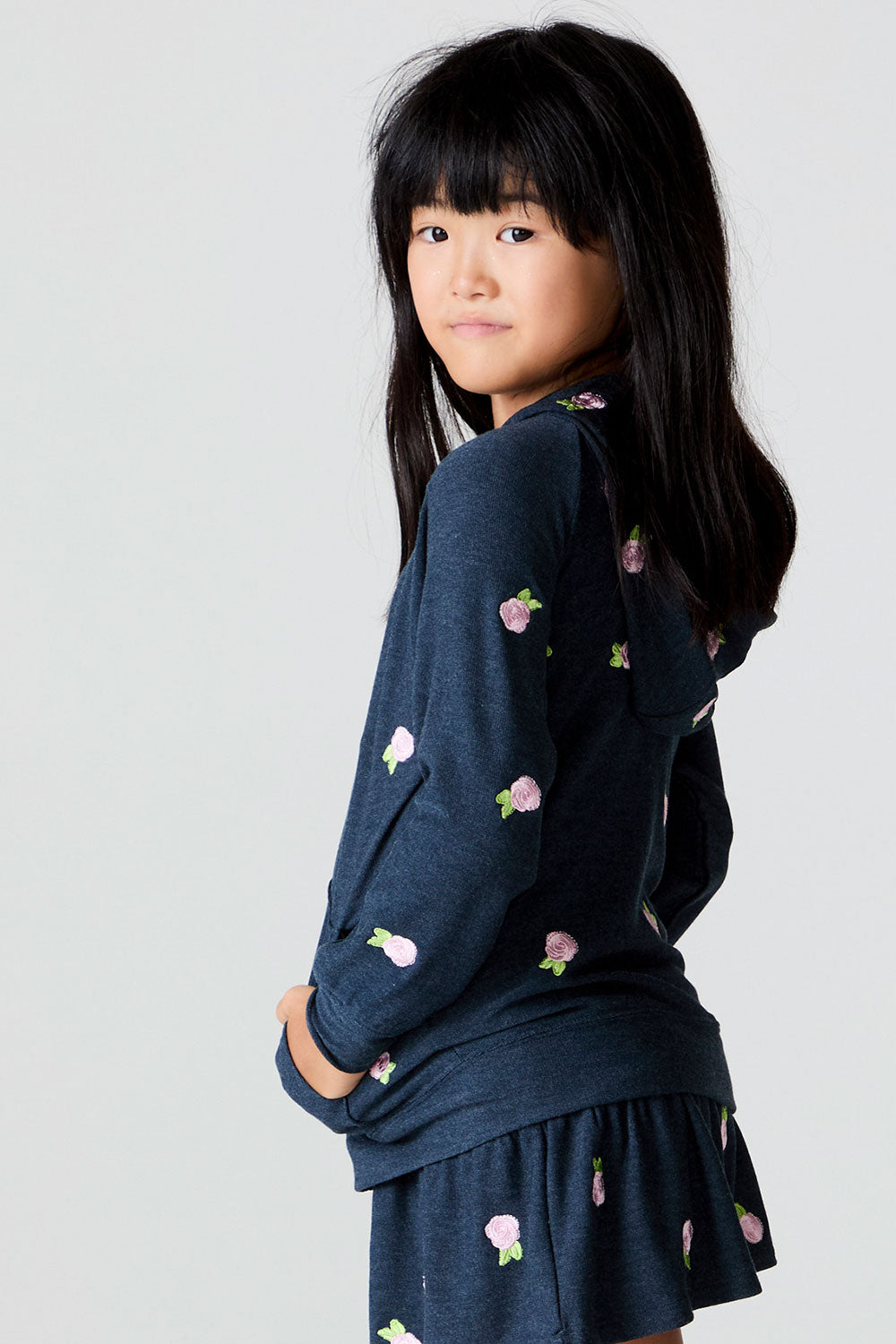 Allover Rose Buds Hoodie Girls chaserbrand
