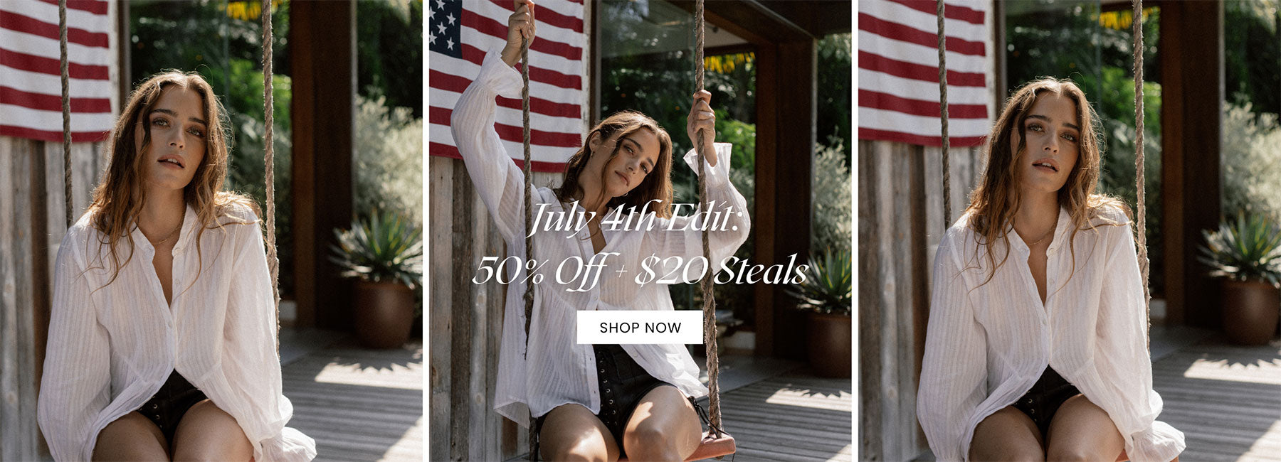 Graphic tees, tanks, and sun-worn staples—up to 50% off