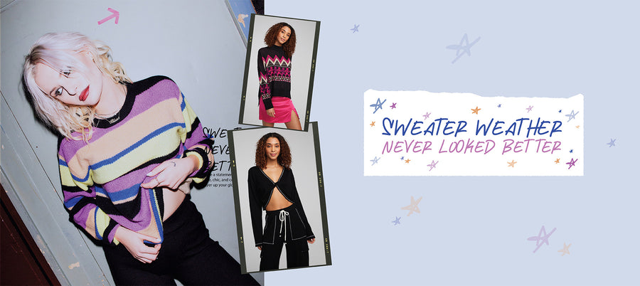 Sweater weather never looked better. Make a statement in stunning long sleeved looks. Cute, chic, and cozy—the ultimate in autumn fashion. Layer up your glow up with go-anywhere cardigans.