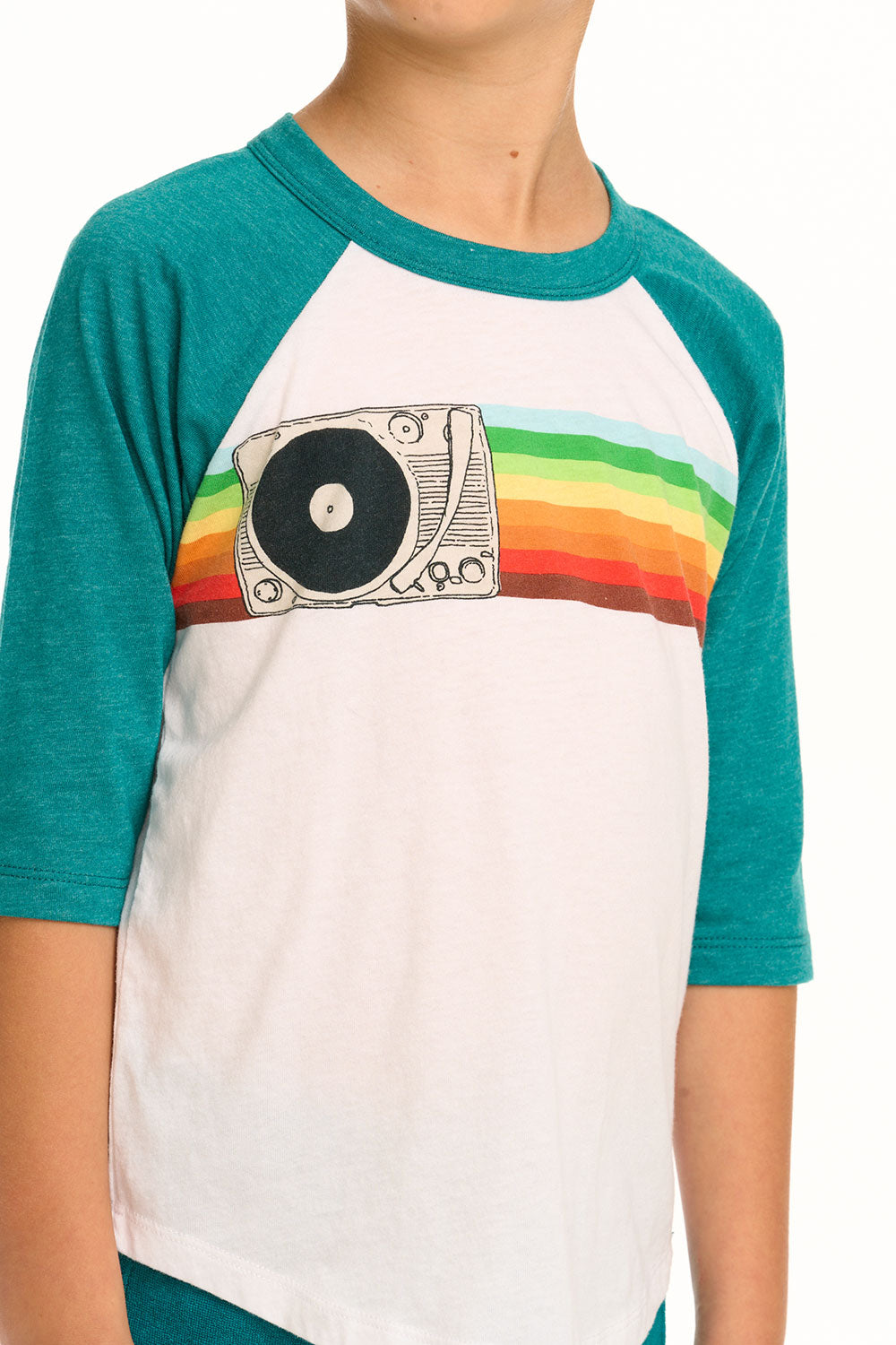 Turntable Rainbow Recycled Vintage Jersey Baseball Tee BOYS chaserbrand