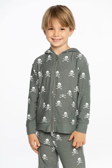 Scattered Skull Hoodie BOYS - chaserbrand