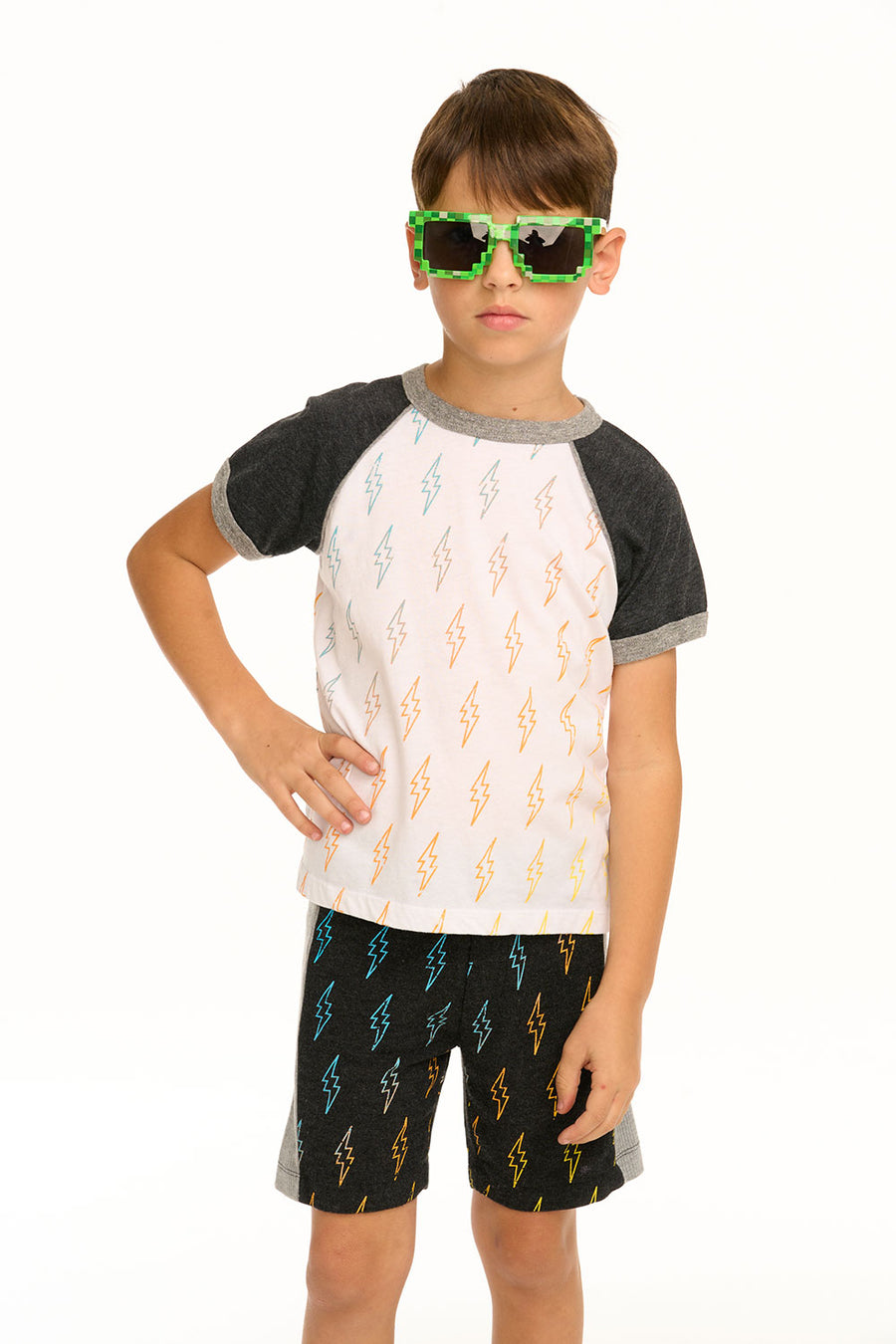 Gradient Bolts Recycled Vintage Jersey Tee BOYS chaserbrand