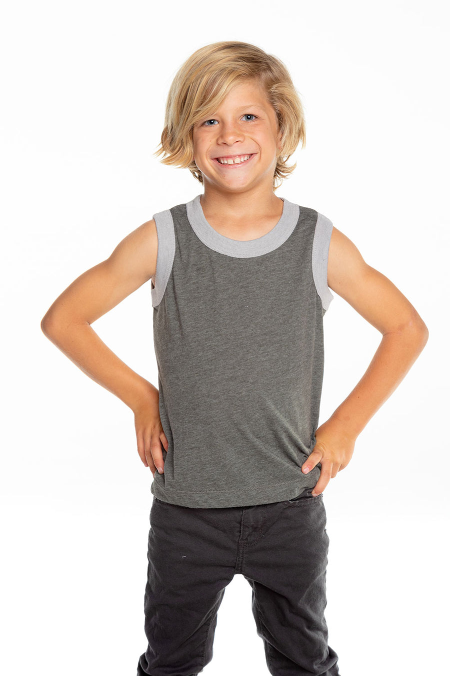 Boys Recycled Vintage Jersey Contrast Binding Muscle Tank BOYS - chaserbrand