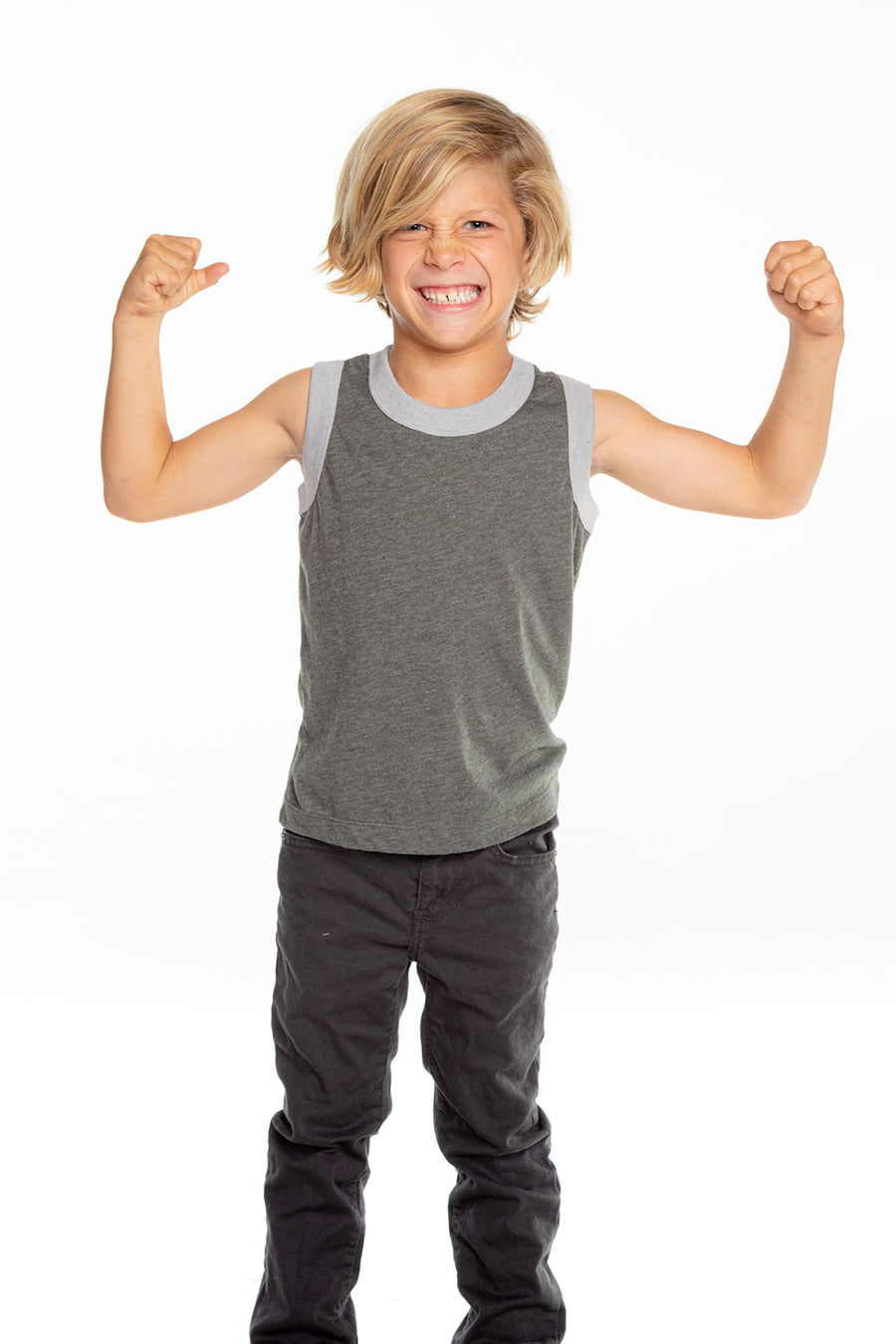 Boys Recycled Vintage Jersey Contrast Binding Muscle Tank BOYS - chaserbrand