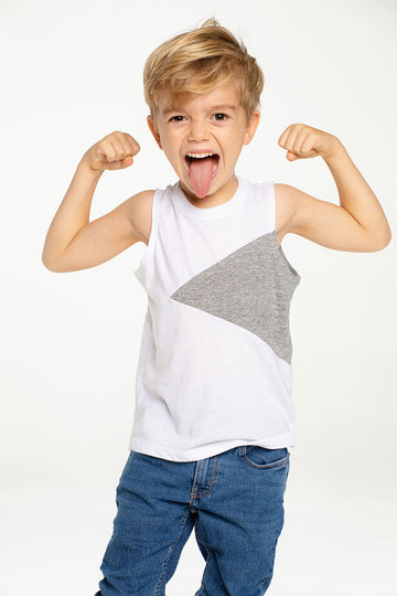 Boys RPET Blocked Jersey Blocked Muscle Tank BOYS - chaserbrand