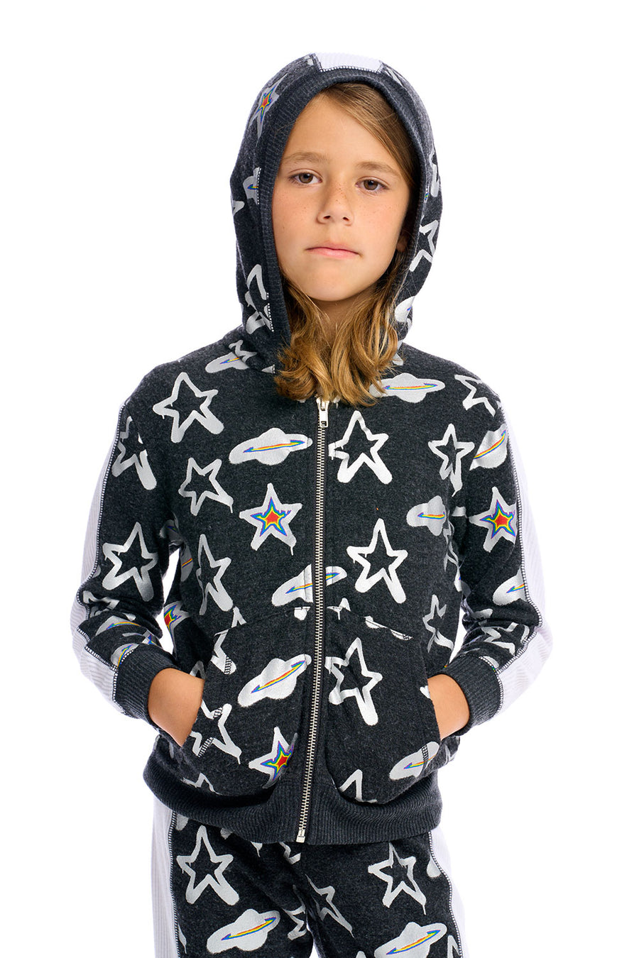Graffiti Saturn Zip Up Hoodie Boys chaserbrand