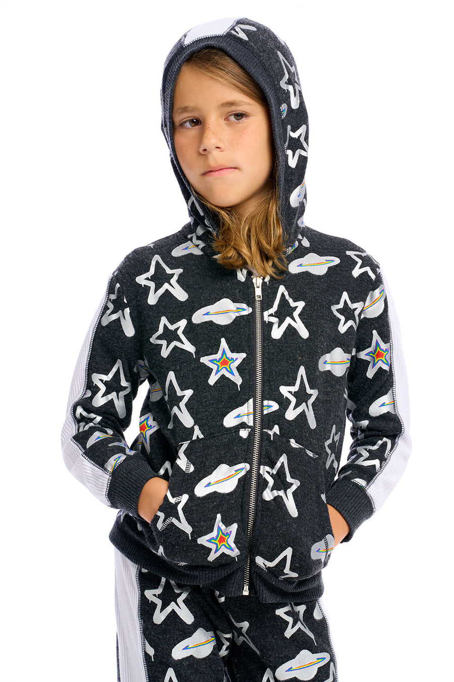 Graffiti Saturn Zip Up Hoodie Boys chaserbrand