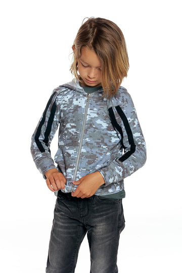 rPET Bliss Knit Blocked Extended Cuff Long Sleeve Zip Up Hoodie BOYS - chaserbrand