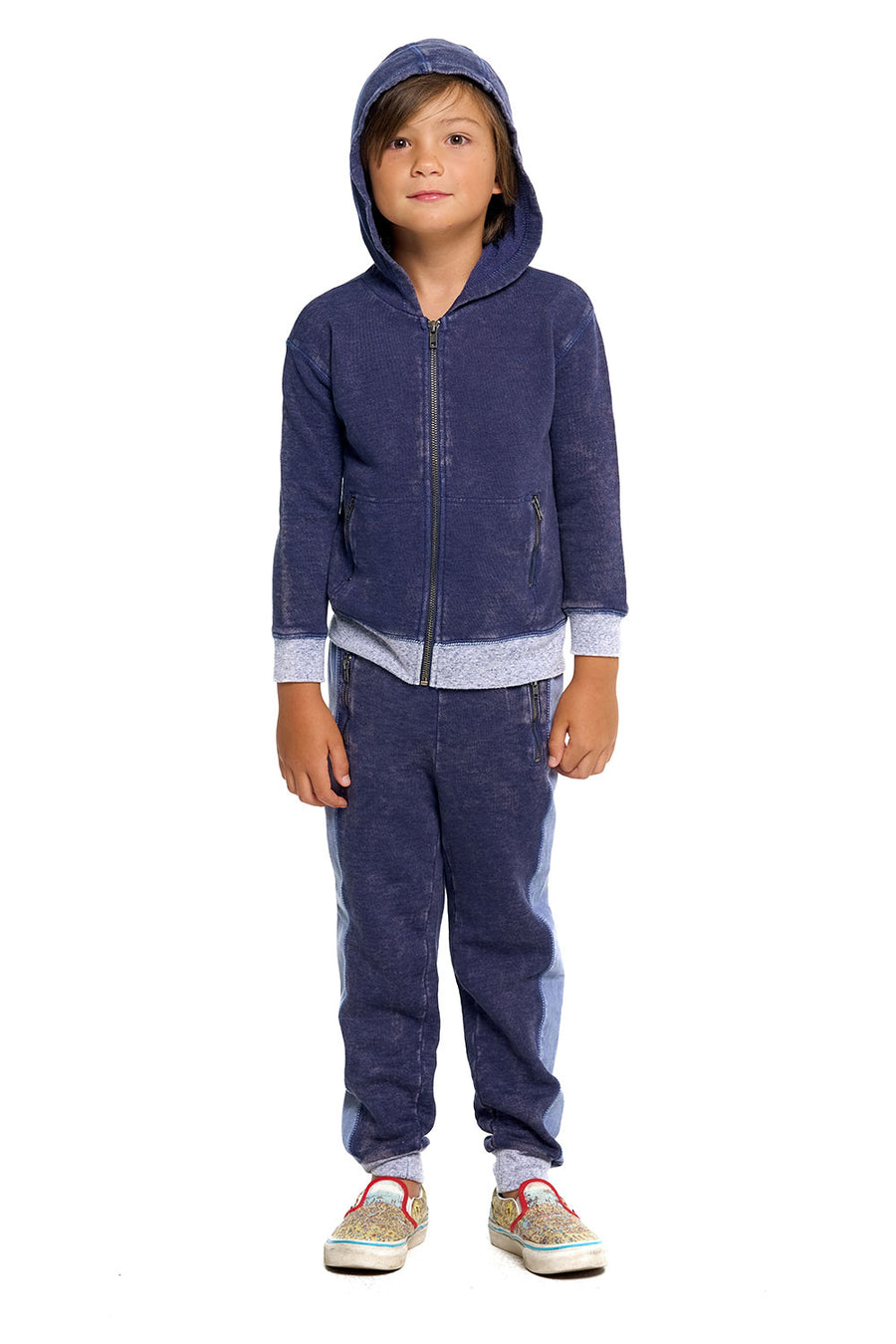 Boys Linen French Terry Zip Up Hoodie With Zippers BOYS chaserbrand