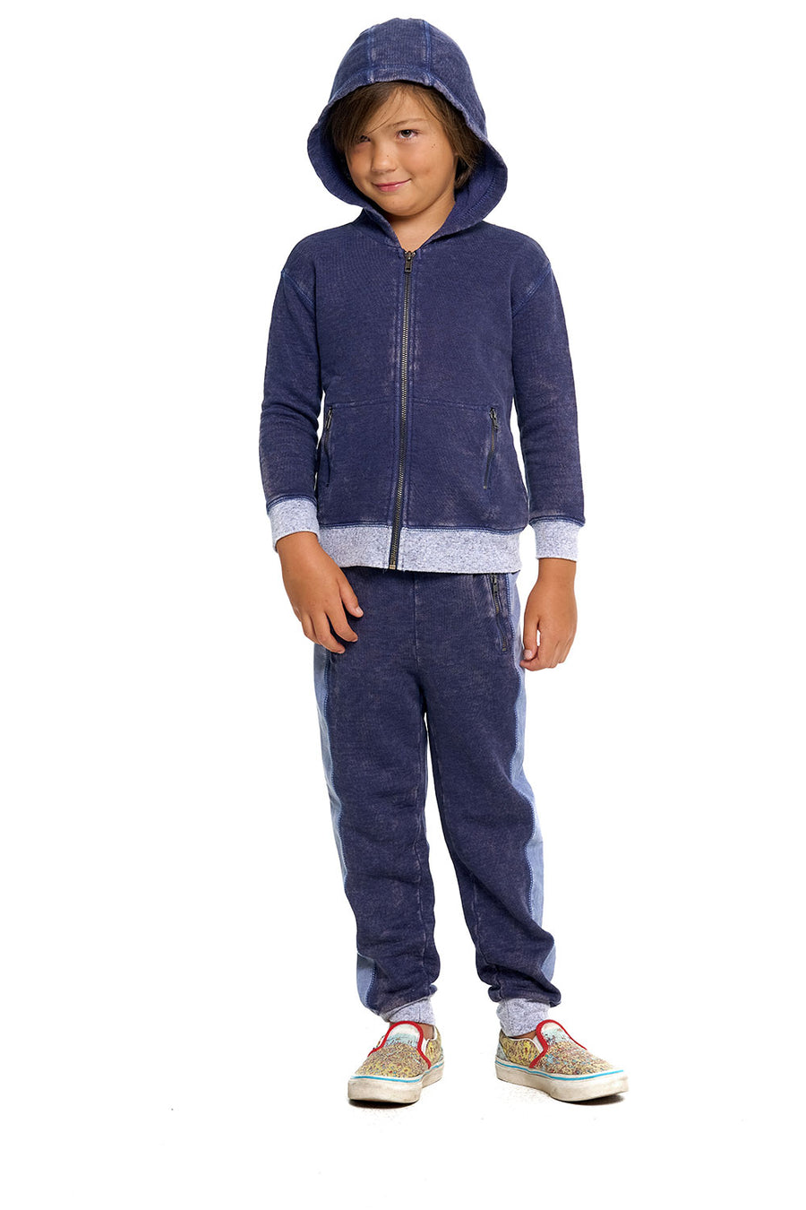 Boys Linen French Terry Jogger With Zippers BOYS chaserbrand