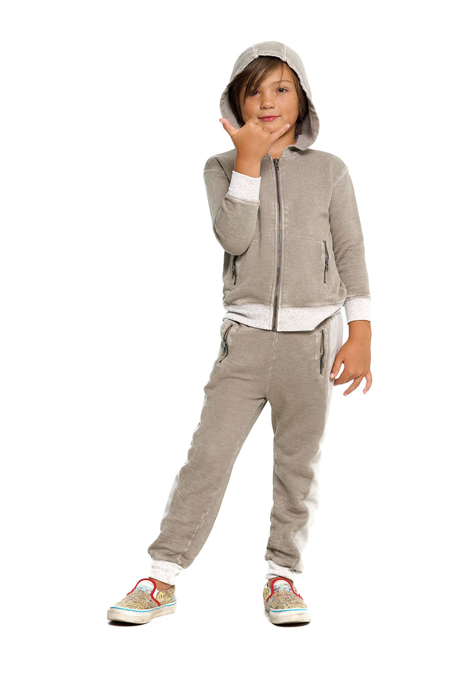Boys Linen French Terry Jogger With Zippers BOYS chaserbrand