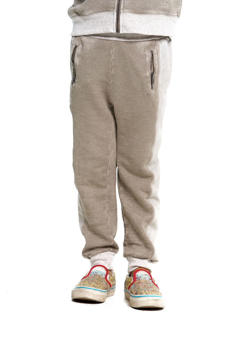 Boys Linen French Terry Jogger With Zippers BOYS chaserbrand