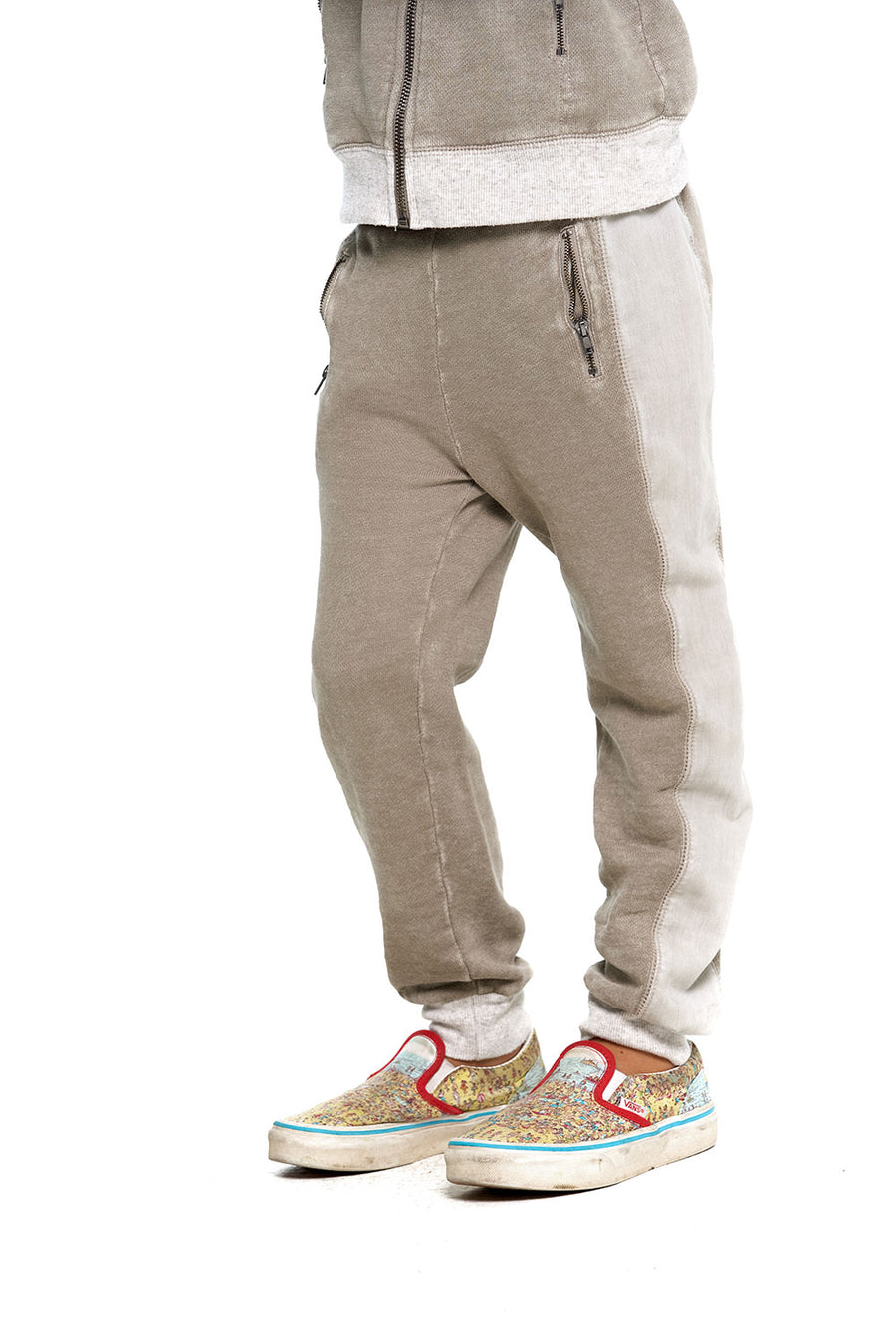 Boys Linen French Terry Jogger With Zippers BOYS chaserbrand
