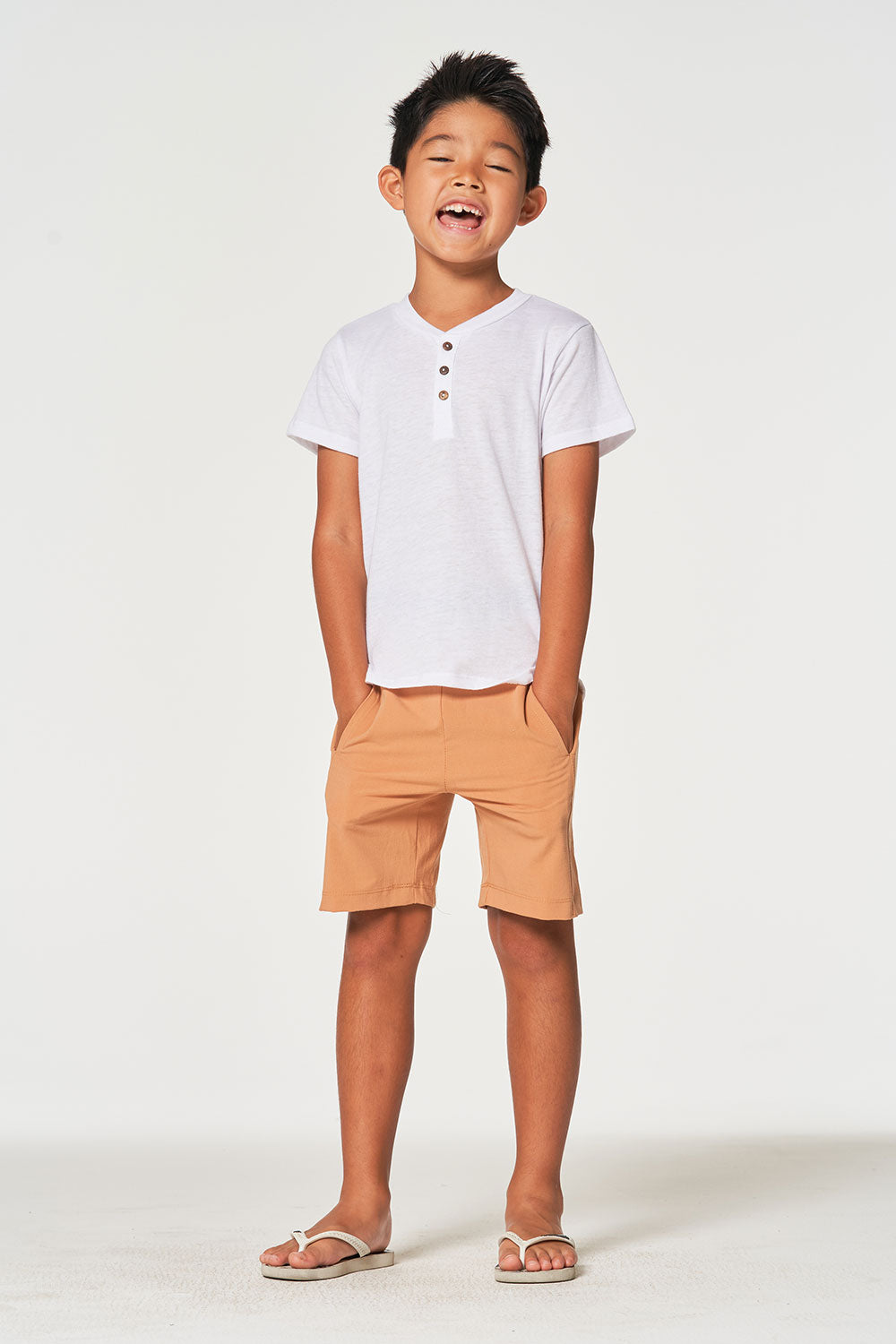 Boys Bella Jersey Short Sleeve Henley With Cocount Buttons BOYS chaserbrand