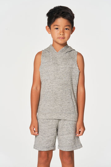 Boys Linen French Terry Sleeveless Muscle Pullover Hoodie BOYS chaserbrand
