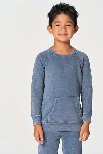 Boys Linen French Terry Long Sleeve Kanga Pocket Pullover BOYS chaserbrand