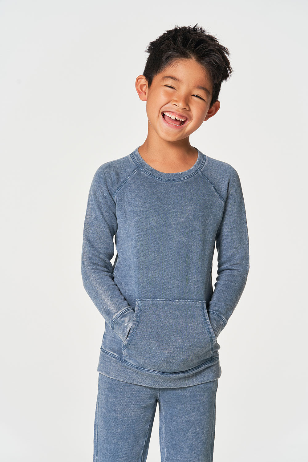 Boys Linen French Terry Long Sleeve Kanga Pocket Pullover BOYS chaserbrand