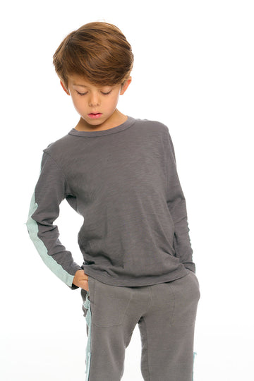 Color Blocked Crewneck Bolt Long Sleeve Tee BOYS chaserbrand