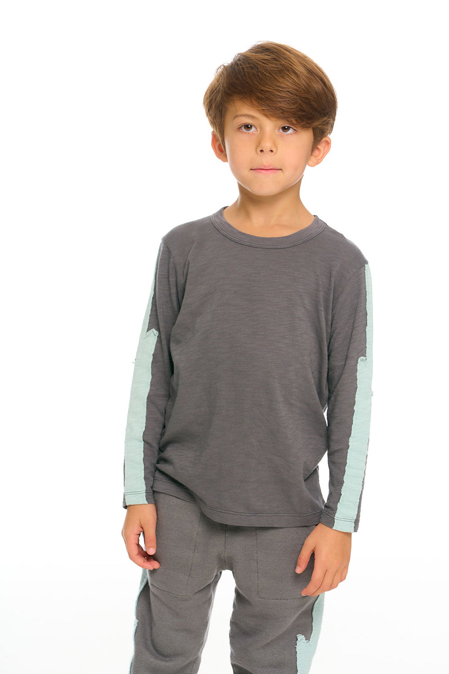 Color Blocked Crewneck Bolt Long Sleeve Tee BOYS chaserbrand
