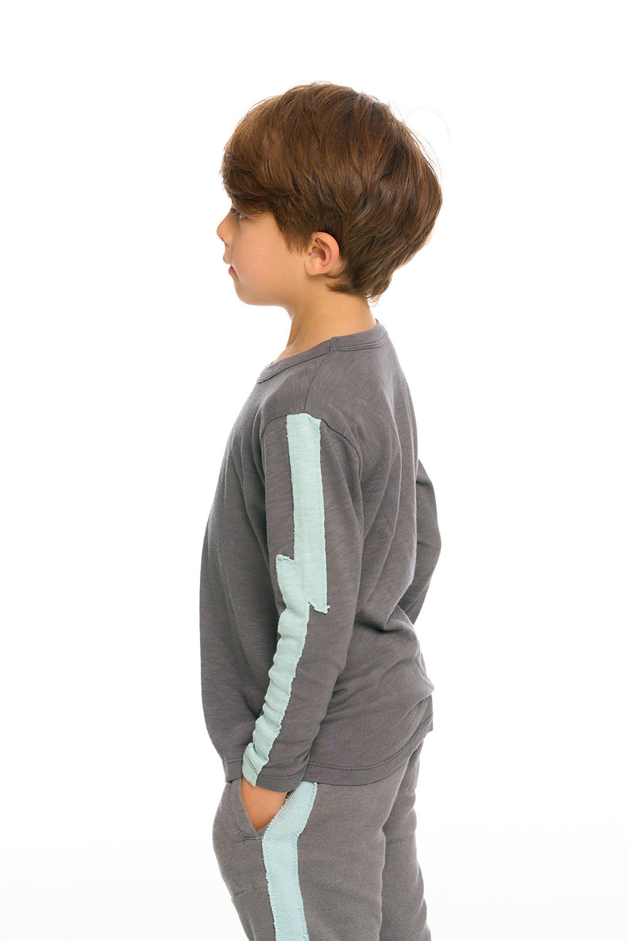 Color Blocked Crewneck Bolt Long Sleeve Tee BOYS chaserbrand