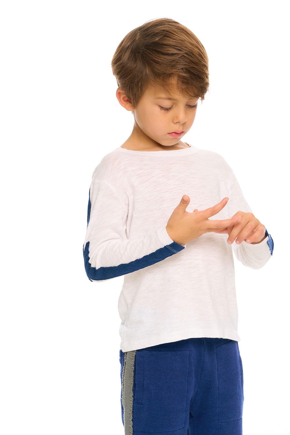 Color Blocked Crewneck Bolt Long Sleeve Tee BOYS chaserbrand