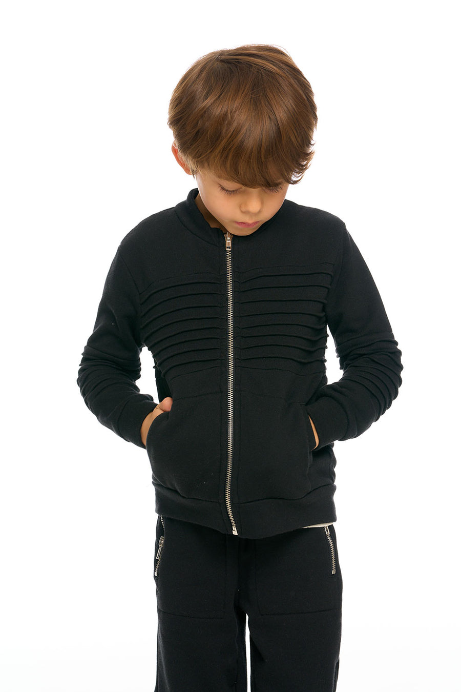 Mock Neck Moto Zip Jacket BOYS chaserbrand