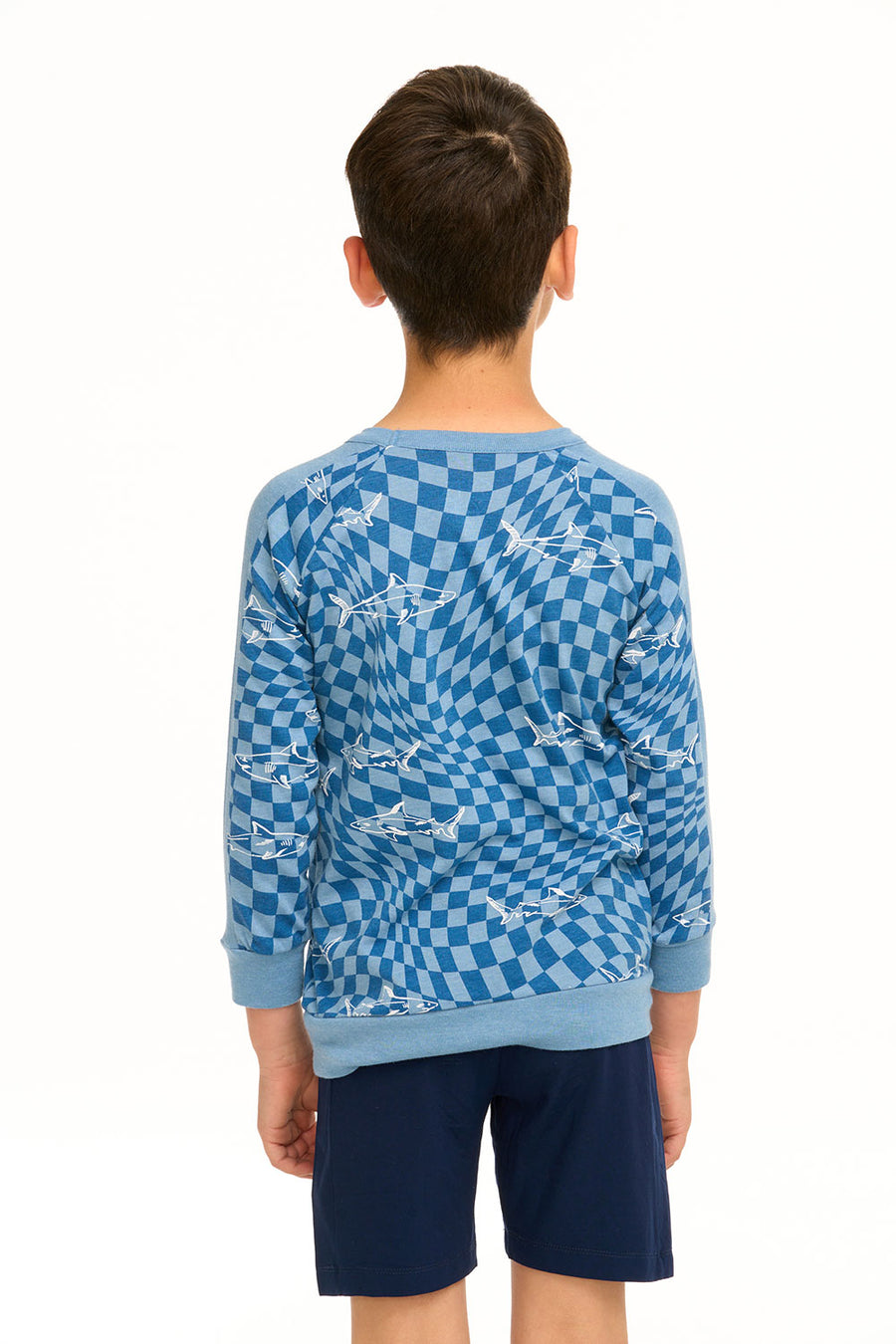 Boy's Checkered Shark Raglan Pullover BOYS chaserbrand