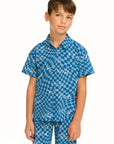 Boy's Checkered Shark Collared Button Down Shirt BOYS chaserbrand