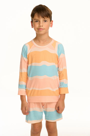 Boy's Wavy Stripe Raglan Pullover BOYS chaserbrand