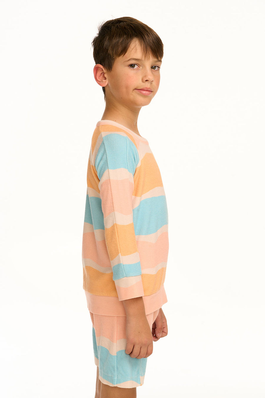 Boy's Wavy Stripe Raglan Pullover BOYS chaserbrand