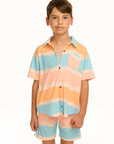 Boy's Wavy Stripe Collared Button Down Shirt BOYS chaserbrand