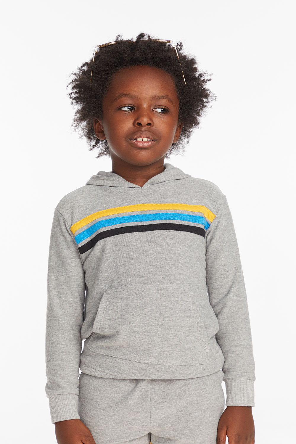 Striped Heather Grey Boys Pullover Hoodie Boys chaserbrand