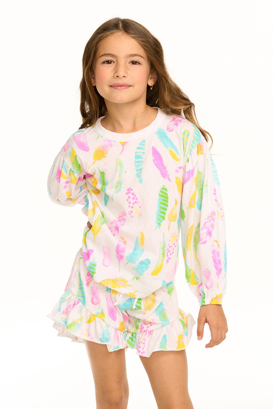 Feathers Long Sleeve Tee GIRLS chaserbrand