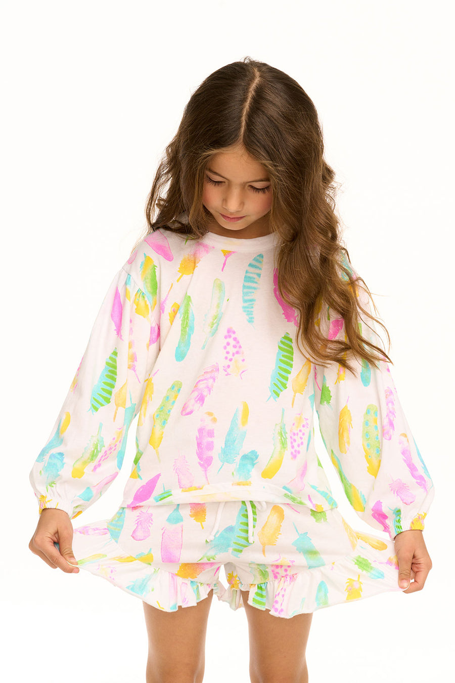 Feathers Long Sleeve Tee GIRLS chaserbrand