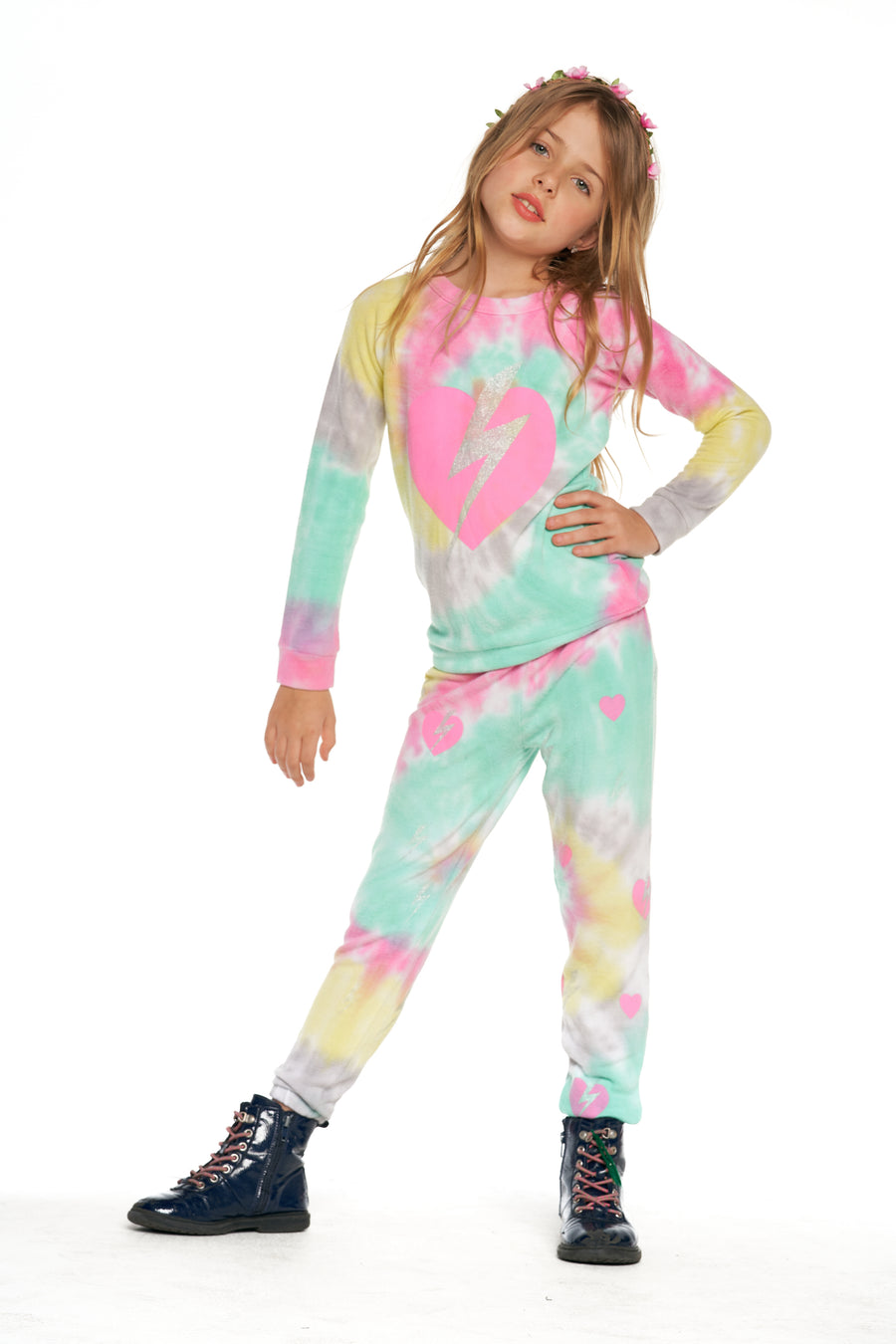 Tie Dye Bolt Heart Pants GIRLS - chaserbrand