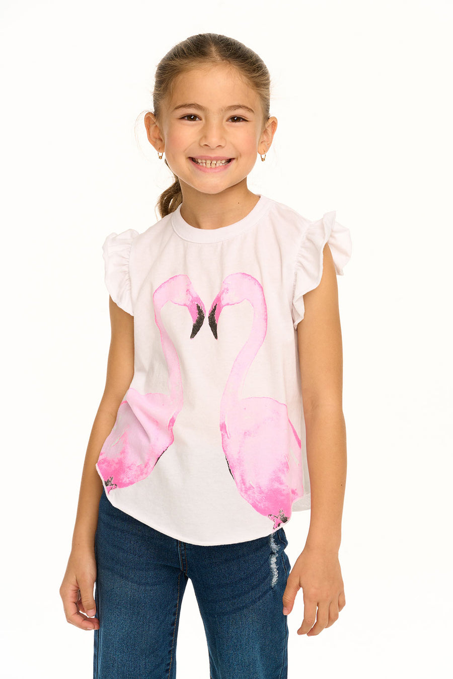 Flamingo Mirror Flutter Sleeve Tee GIRLS chaserbrand