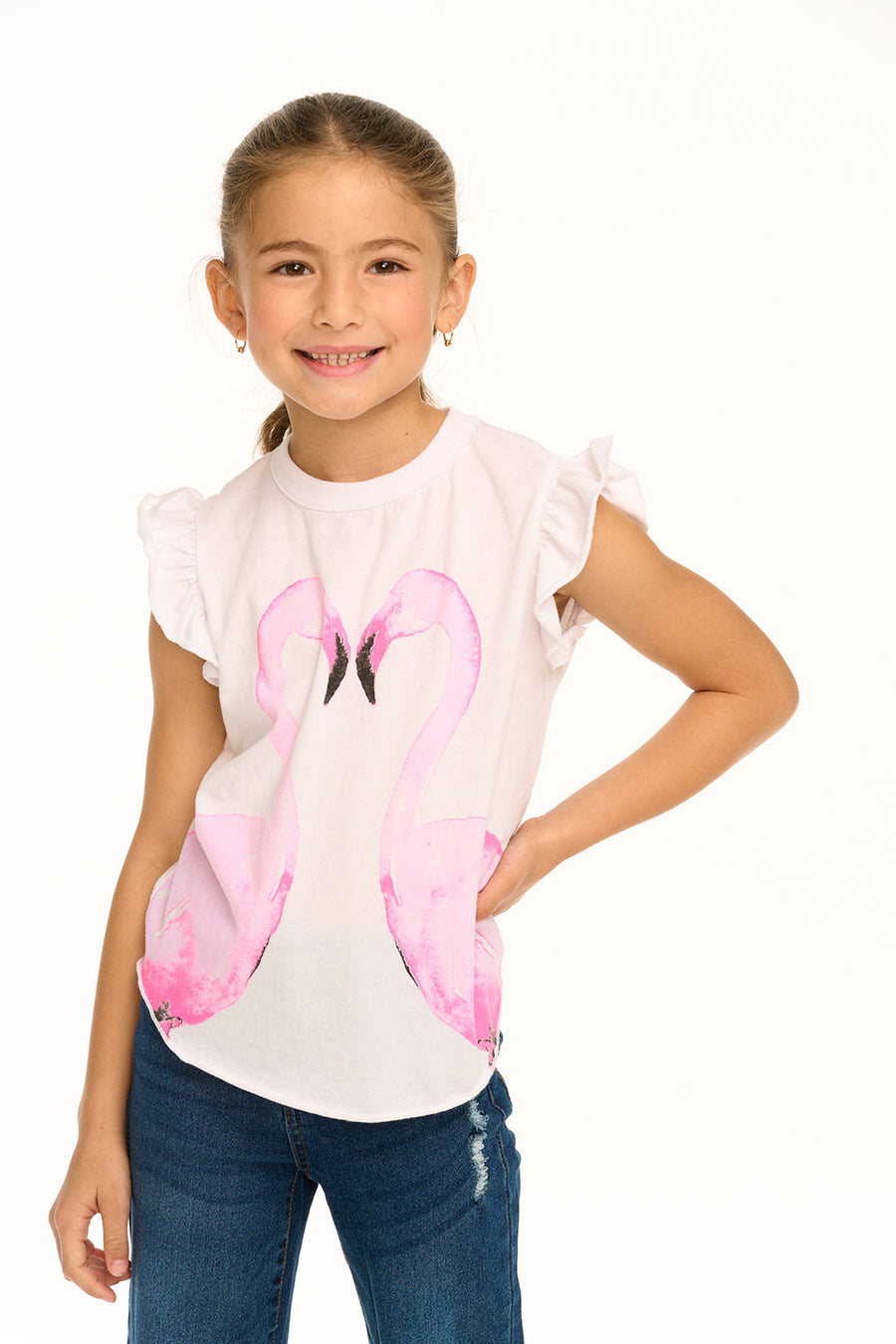Flamingo Mirror Flutter Sleeve Tee GIRLS chaserbrand