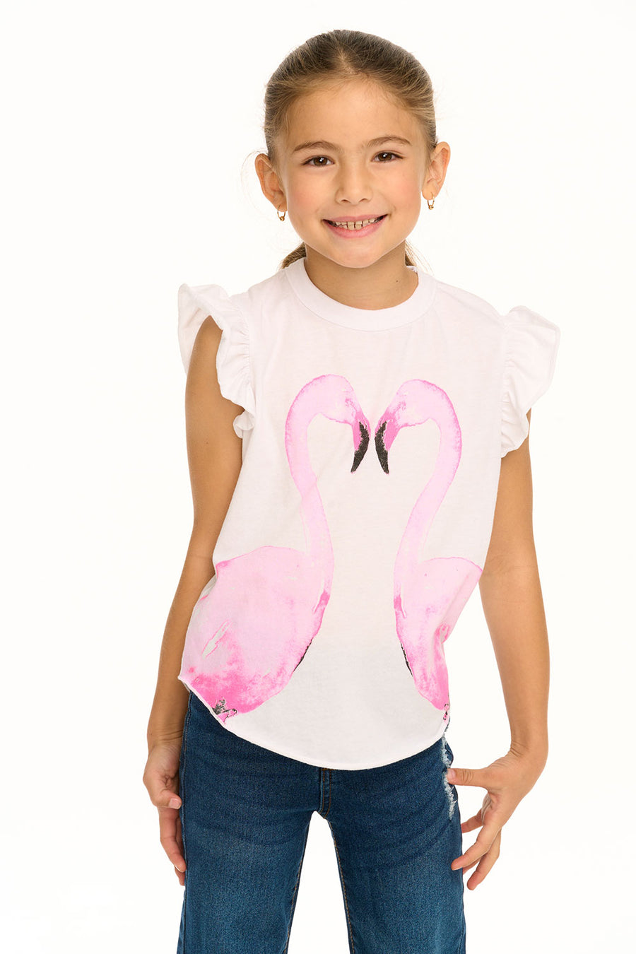 Flamingo Mirror Flutter Sleeve Tee GIRLS chaserbrand